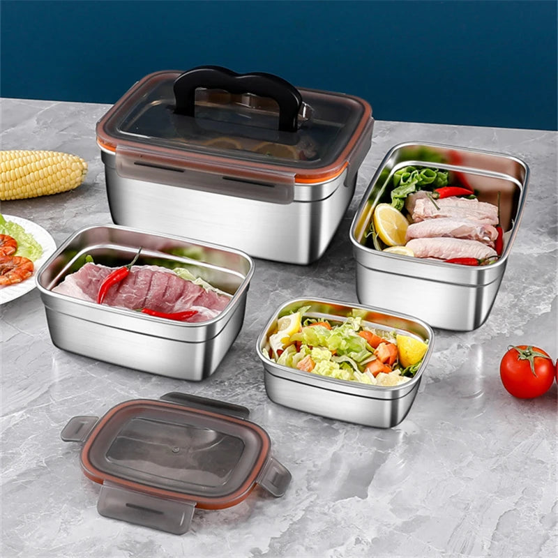 Keep your food fresh with this 304 Stainless Steel Bento Lunch Box. Airtight, leakproof, and eco-friendly design — ideal for school, work, or travel meals.