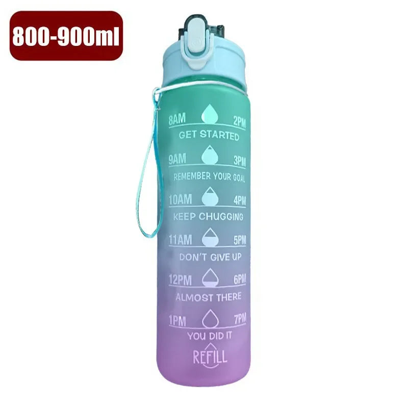 Sports Water Bottle with Straw – 900ml/1000ml Leak-Proof, High-Temperature