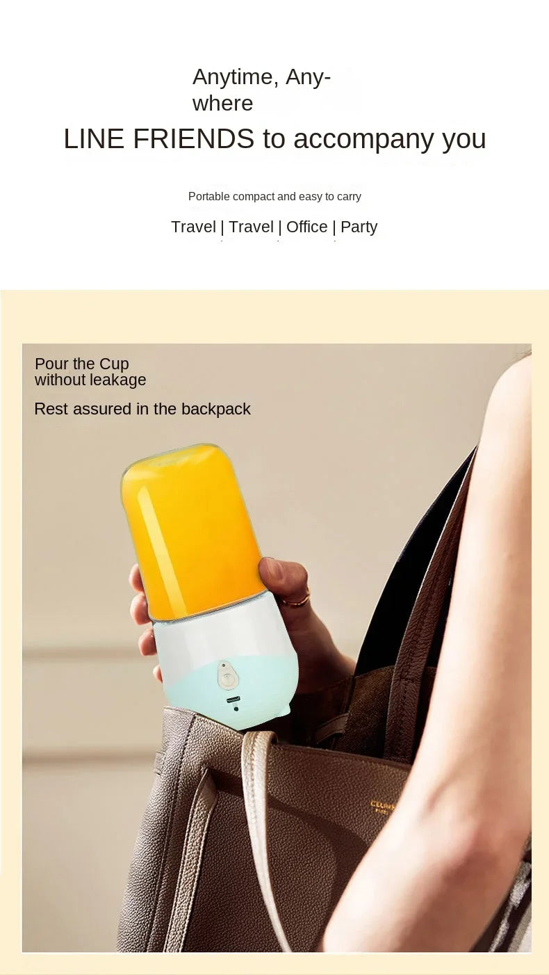 Mini Portable Blender – USB Rechargeable Juice Cup for Smoothies and Fruit Juices