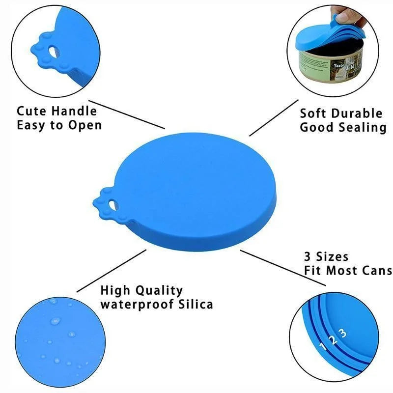 Reusable Silicone Pet Food Can Covers – Airtight Lids for Dog & Cat Cans (3 Sizes)”