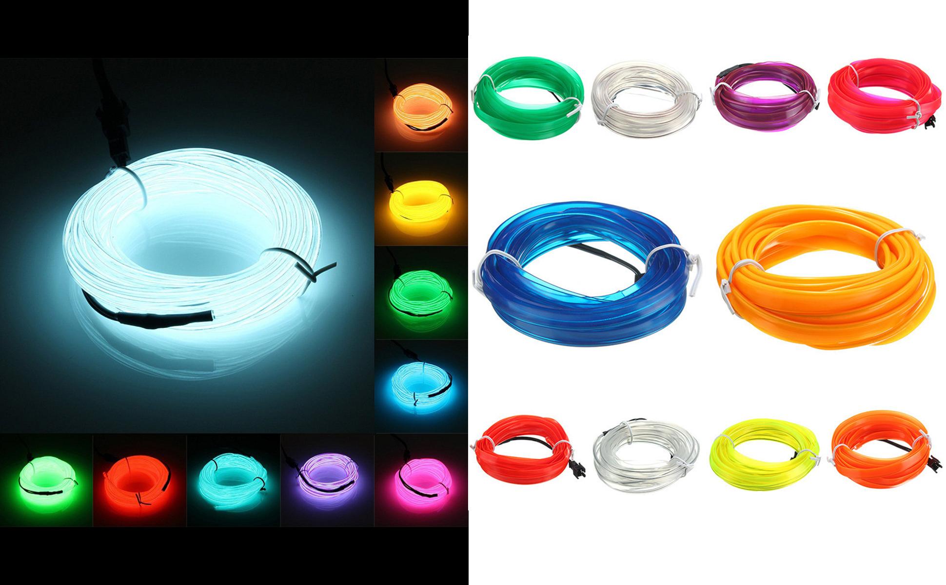 Car Interior Led Strip Light Neon EL Wiring Decorative Lamp For Auto Flexible Ambient Light USB Party Atmosphere