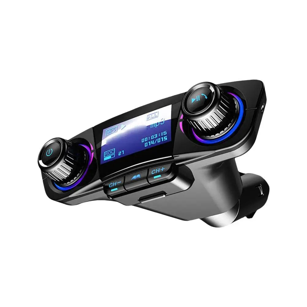 Bluetooth Car Mp3 Player with QC3.0 Fast Charging USB Cigarette Lighter Charger Hands-free FM Transmitter for Vehicle