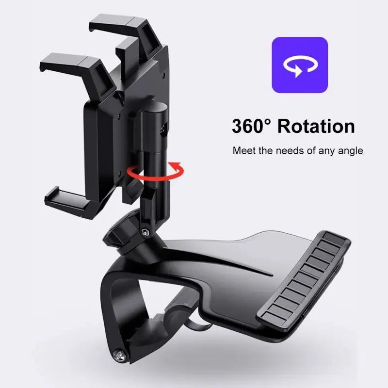Car Phone Holder Mount for Dashboard, 1200° Rotating Cell Phone Holder for Car, Universal Big Clamp Car Phone Mount Compatible W