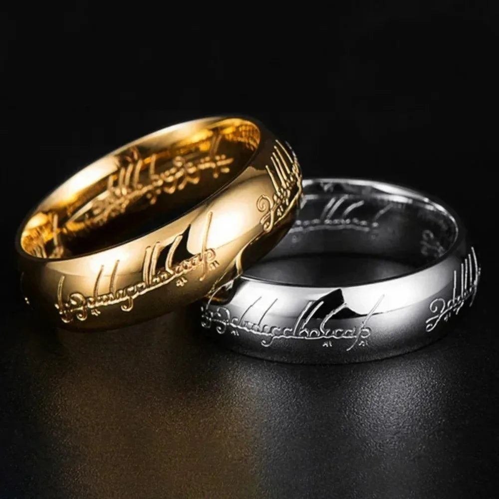Language Rings for Unisex Fashion Accessories Stainless Steel Jewelry