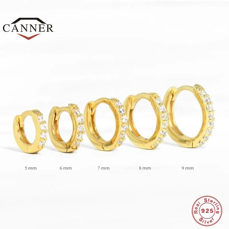Sterling Silver Ear Hoop Piercing Earrings for Women 6mm 7mm 8mm 9mm Geometric Round Huggie Earings Fine Jewelry