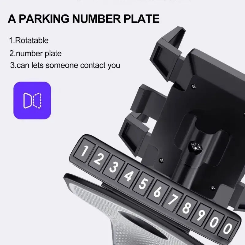 Car Phone Holder Mount for Dashboard, 1200° Rotating Cell Phone Holder for Car, Universal Big Clamp Car Phone Mount Compatible W