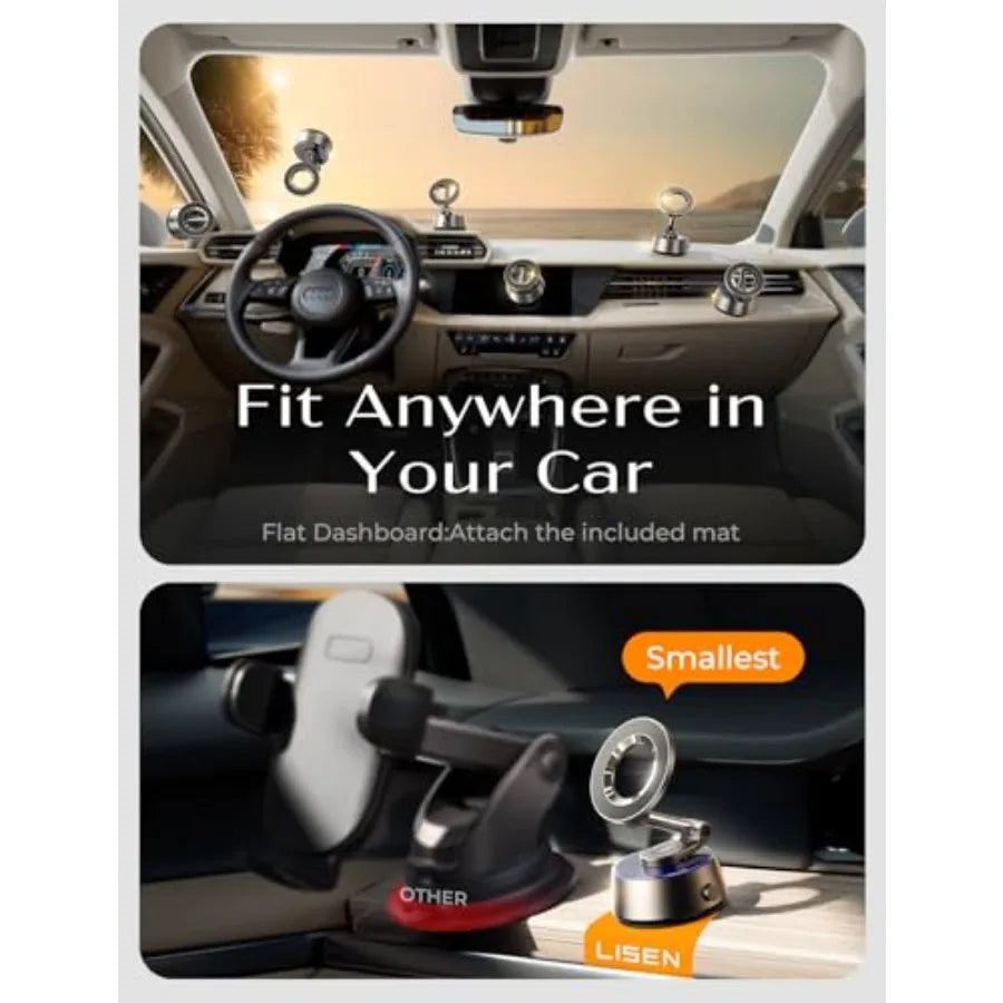 Suction Phone Mount 2026 Auto Vacuum 3.0 360 Adjustable Magnetic Phone Holder for Car Dashboard Universal Magsafe Accessories G