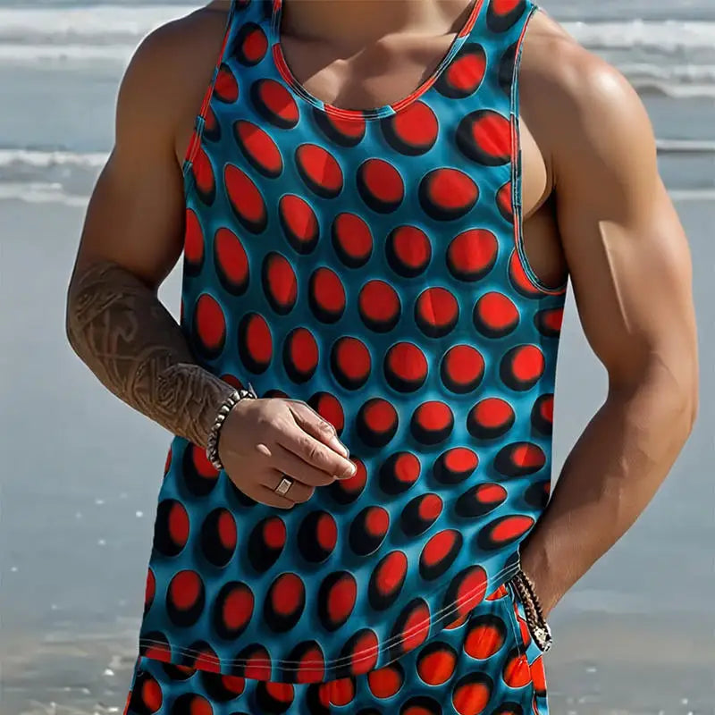 Men’s Sleeveless Printed Summer Tank Top