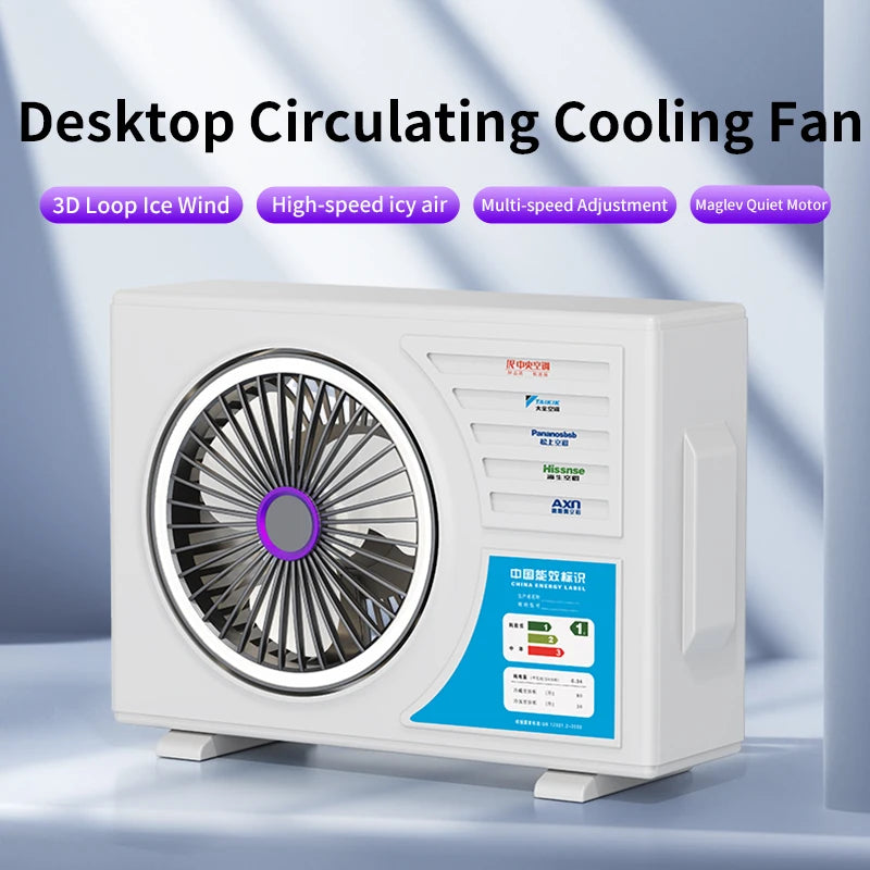 High-Speed Desktop Fan with Multiple Adjustable Levels Cool Circulating Air Mini Air Conditioning Style Home Silent Cooling Fan