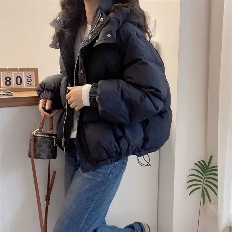 Women’s Winter Puffer Jacket – Warm Hooded Zip-Up Parka Coat