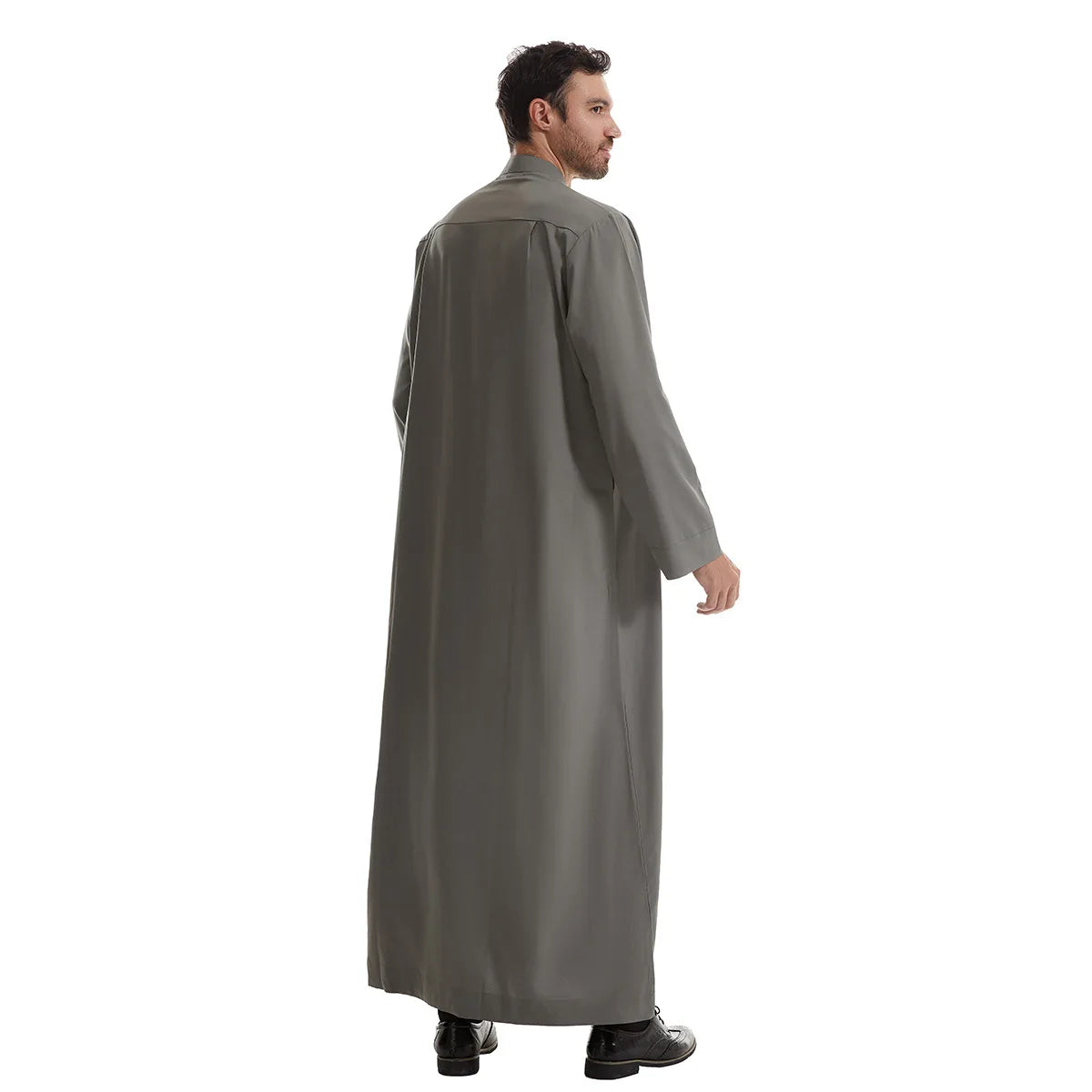 Men’s Muslim Abaya Kaftan Thobe – Long Sleeve Pullover Robe