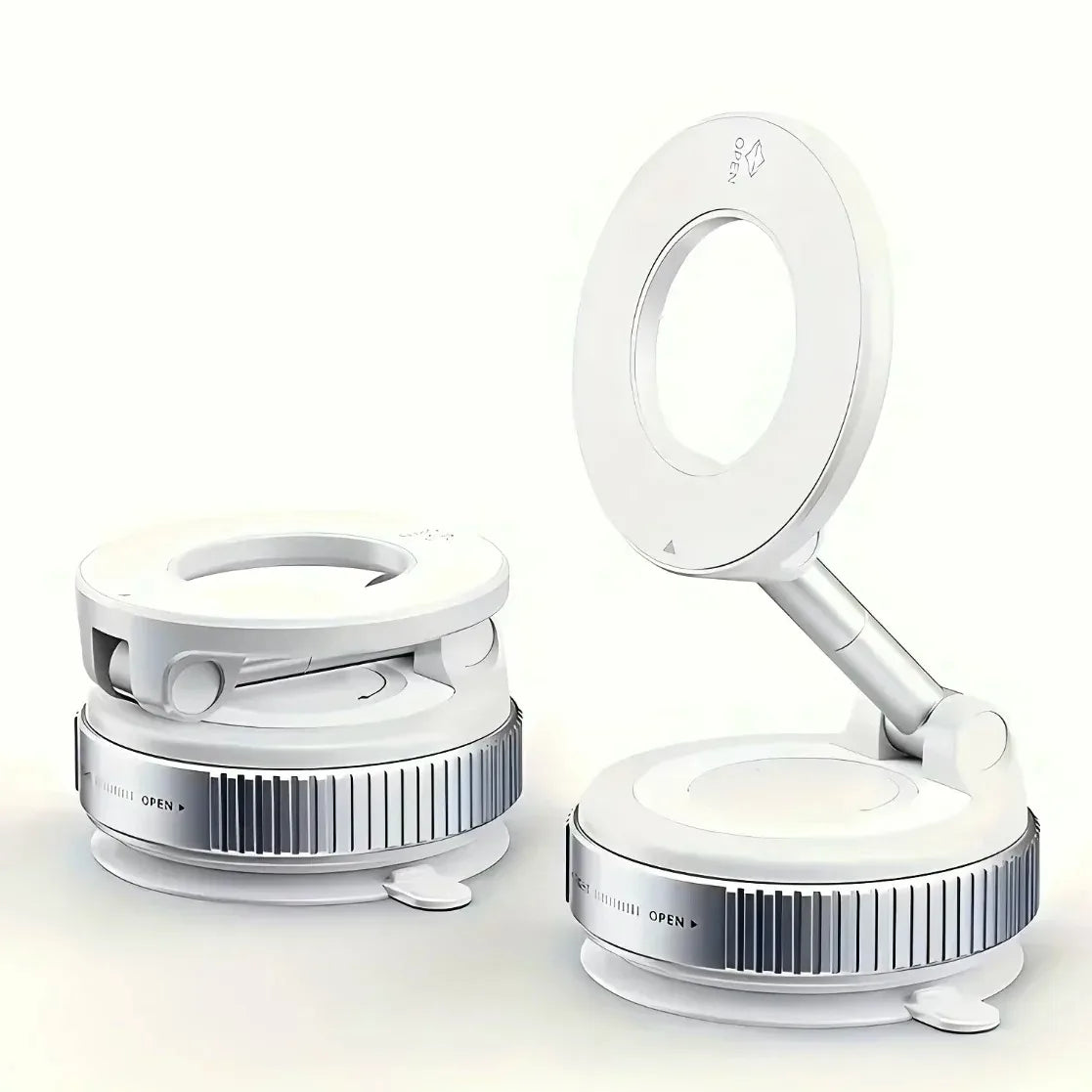 Magnetic Phone Mount 360° Rotation Vacuum Suction Car Holder Foldable Retractable for Safe Driving