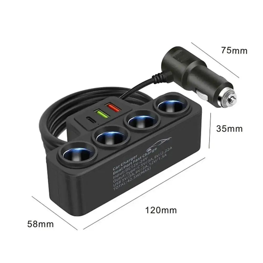 Car Phone Charger Cigarette Lighter Adapter 3.1A USB QC 3.0 PD 3.1A 12V 24V Dual USB Socket Car Adapter Accessories 2025