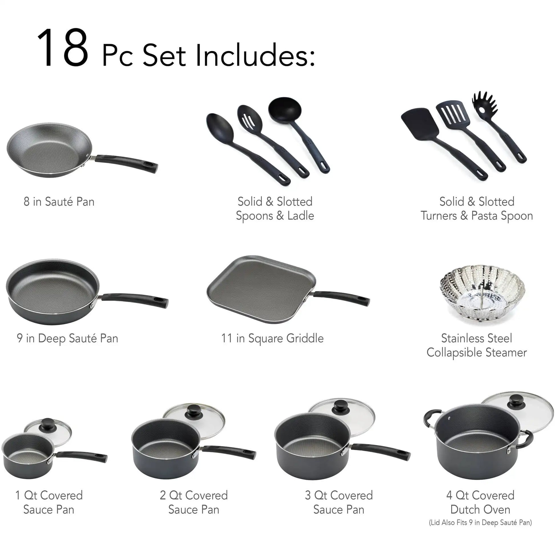 Tramontina Primaware 18 Piece Non-stick Cookware Set, Red