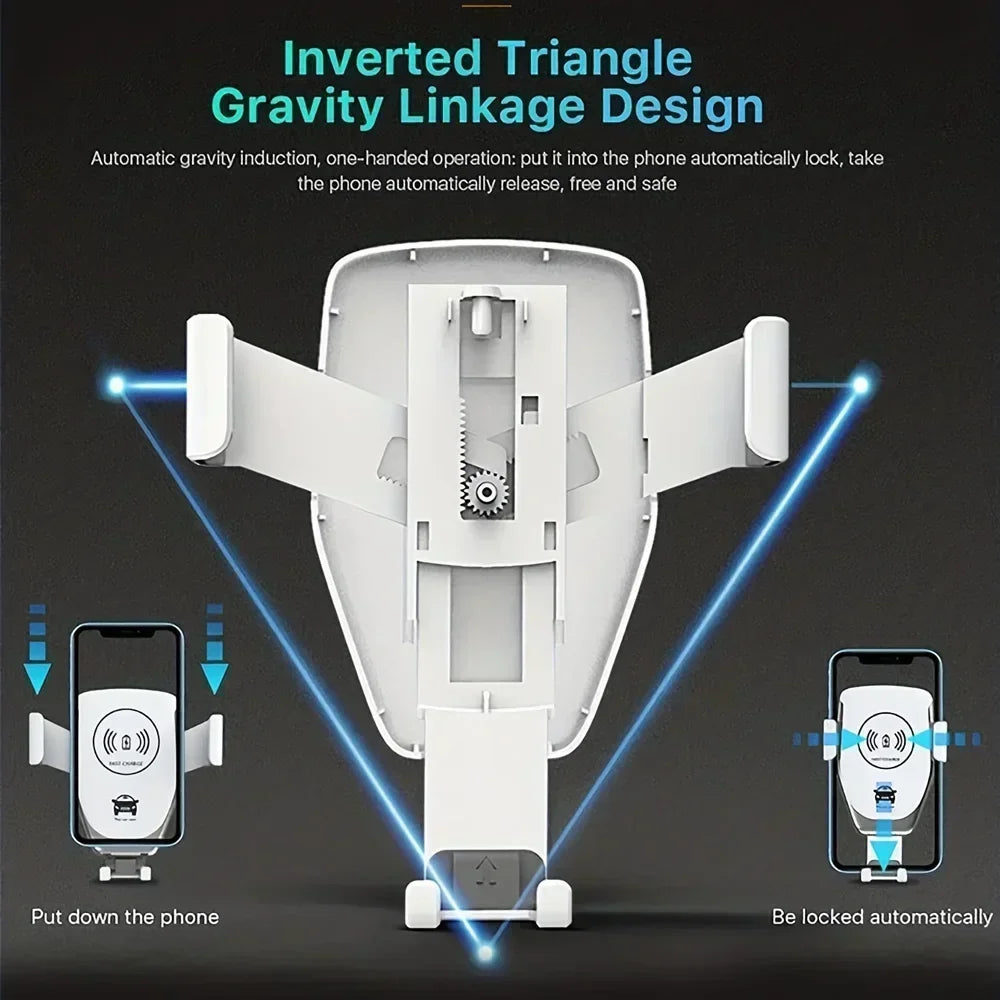 Car Wireless Charger Holder for iPhone 15/14/13/12/11 pro XS Max XR Samsung Fast Charging Mount Compatible with Multiple Models