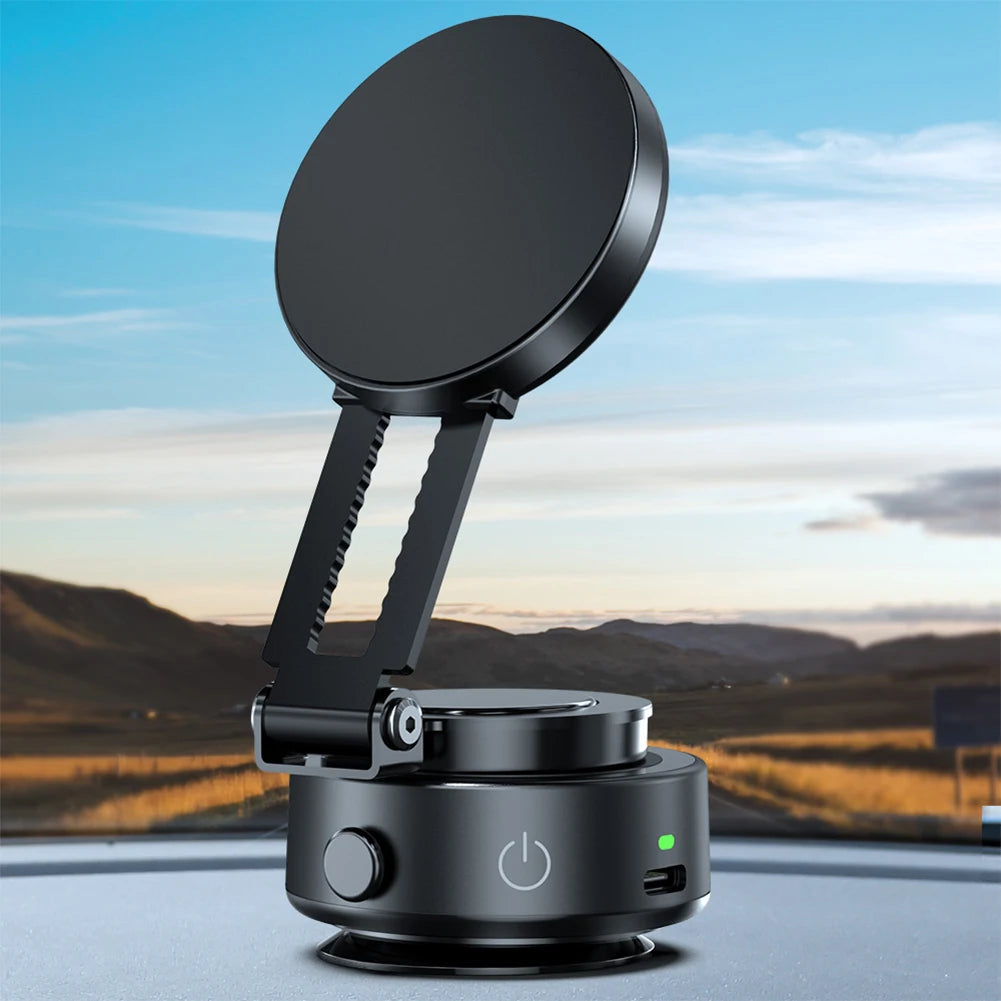 Magnetic Vacuum Car Phone Holder 360° Rotatable Folding Intelligent Car Mount Magnetic Car Stable Holder for iPhone