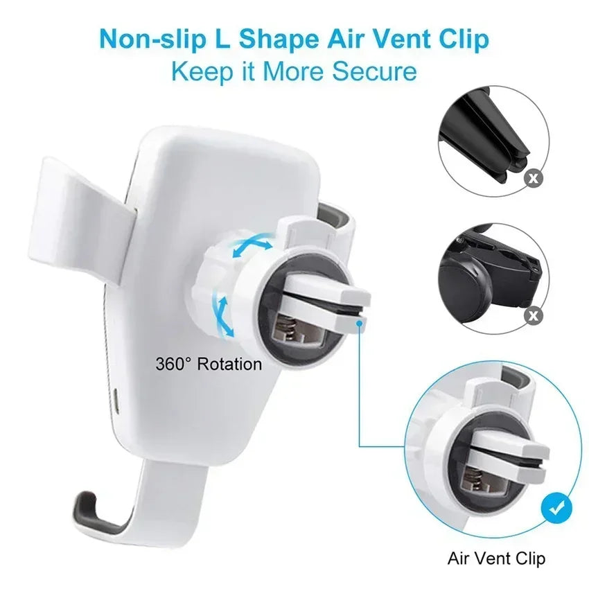Car Wireless Charger Holder for iPhone 15/14/13/12/11 pro XS Max XR Samsung Fast Charging Mount Compatible with Multiple Models