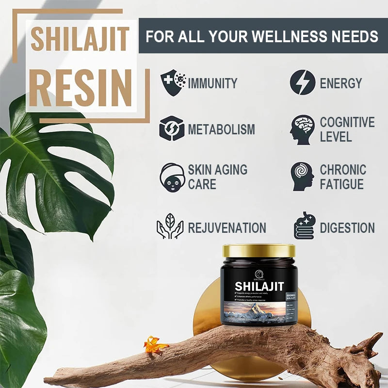 Pure Shilajit Resin Original Mineral Health Supplement Non-GMO Brain Memory Cognitive Energy Health