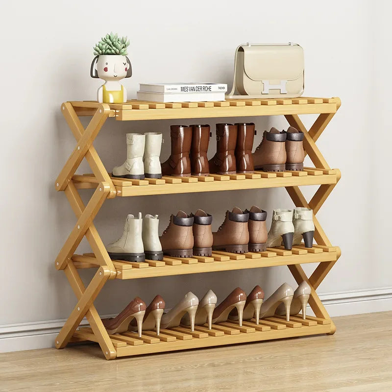 Foldable Multi-Level Shoe Rack – Space Saving Storage Organizer