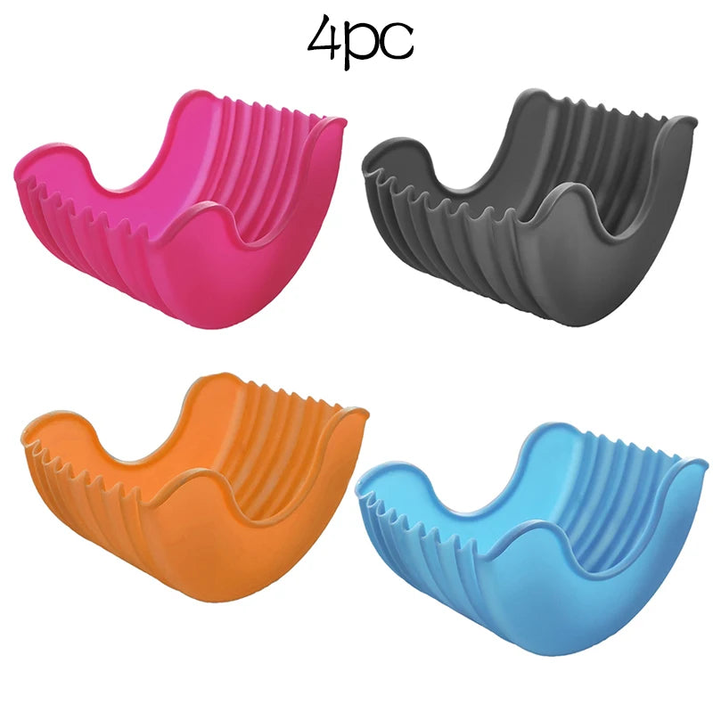 Reusable Burger Holder Silicone Shelf Hamburger Tools Fixed Rack Holder Storage Kitchen Organizer Box Kitchen Accessories