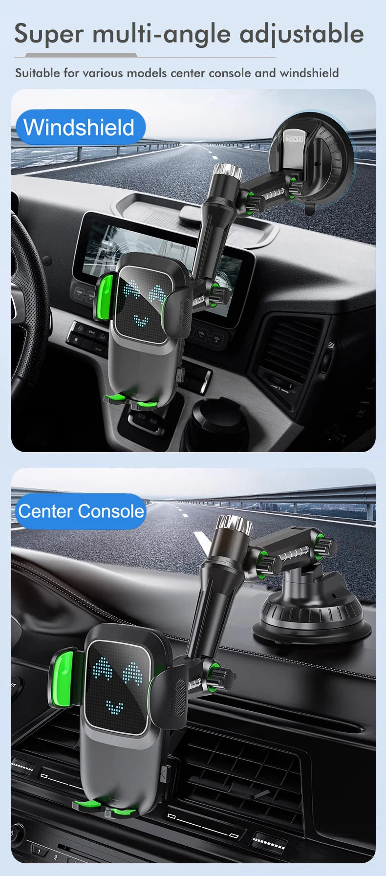 Windshield/Dashboard/Window Universal Suction Cup Phone Holder Suction Cup Car Phone Holder Mount with Sticky Gel Pad Compatib