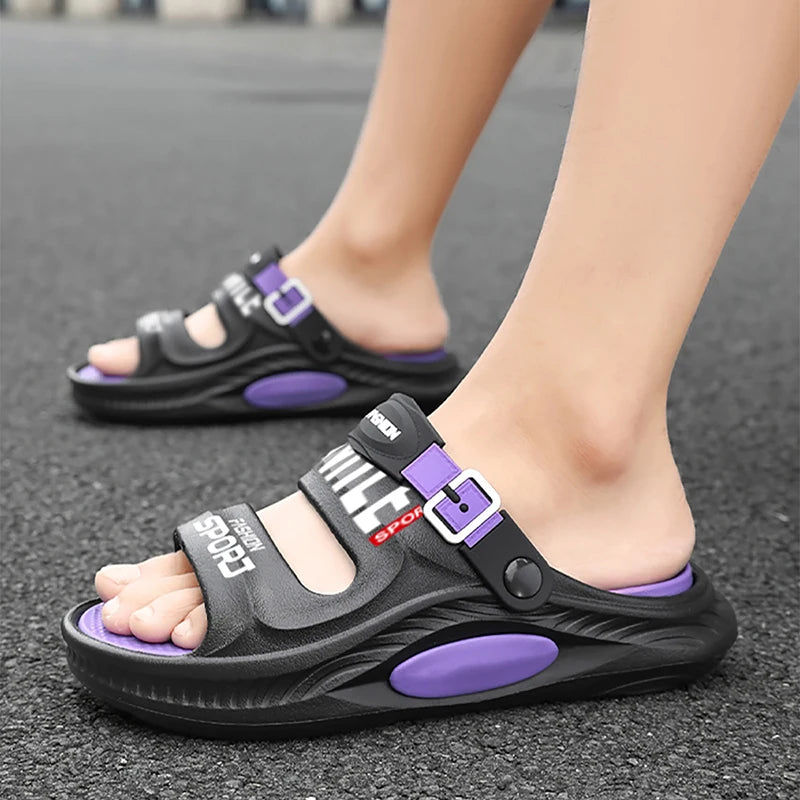 Fashion Trend Men's Shoes Flat Men's Sandals Summer 2025 Thick Soles Soft Comfortable Non-slip Beach Sandals Outdoor Slippers