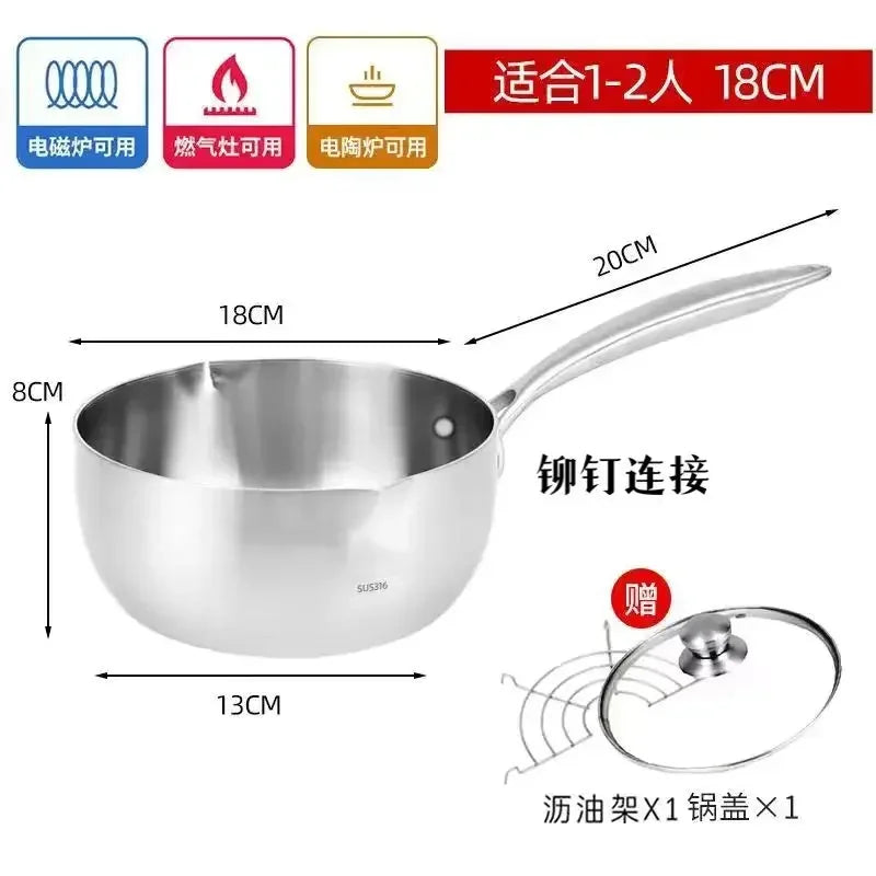 Versatile 316 Stainless Steel Cooking Pot – Steamer & Baby Food Prep, 2–3L Capacity