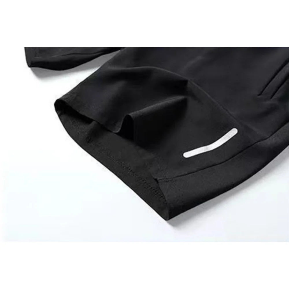 Men's Summer Thin Ice Silk Casual Shorts Quick Dry Loose Fit Elastic Waist Gym Sports Jogging Pants with Zipper