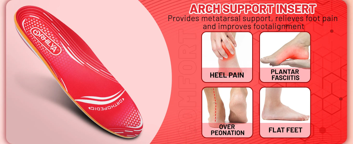 Orthopedic Sport Insole Plantar Fasciitis Flat Foot High Arch Support Men Women Sneaker Orthotic Plantillas Insert Shoe Sole