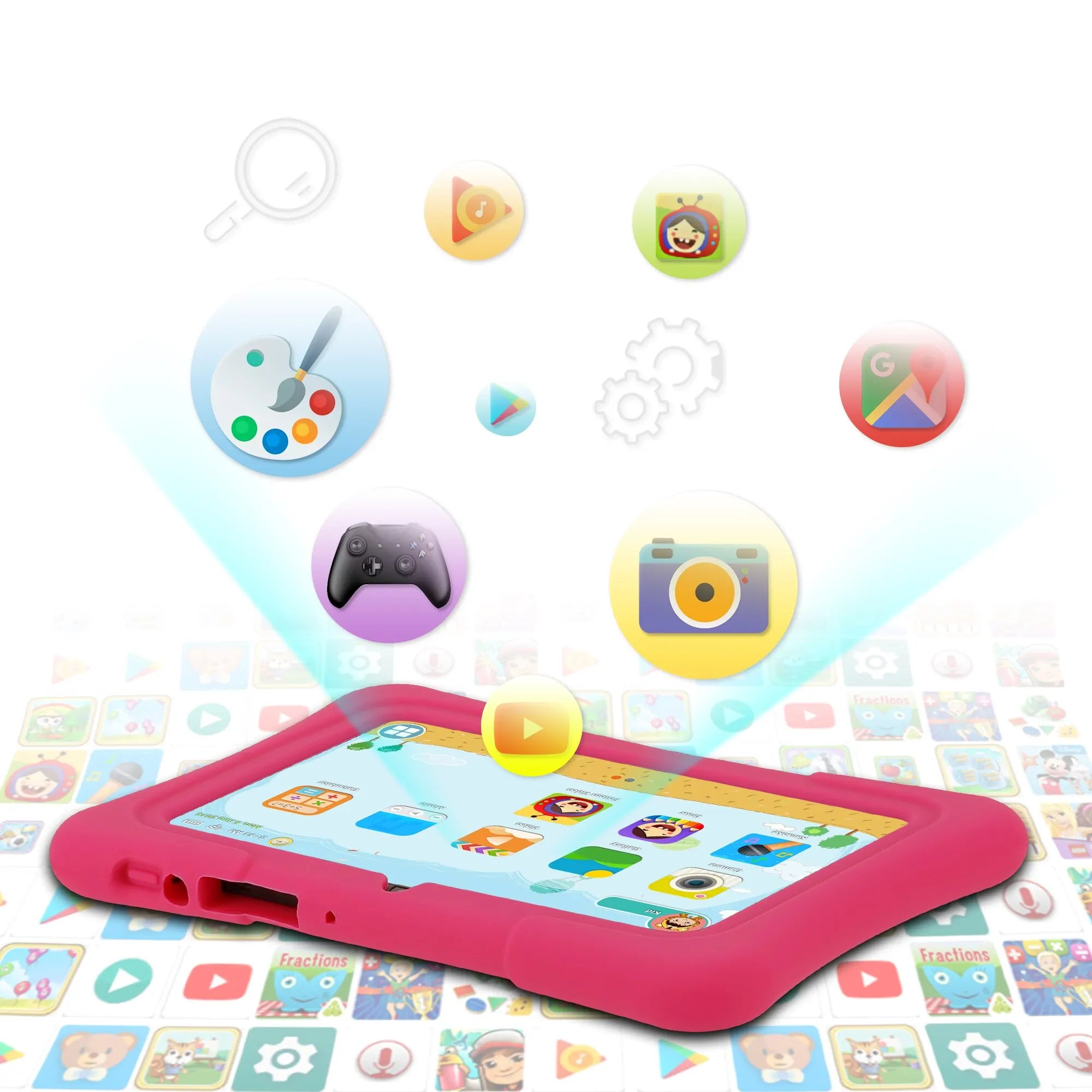 PRITOM 7 Inch Kids Tablet Quad Core Android 13 32GB WiFi Bluetooth Educational Software Installed