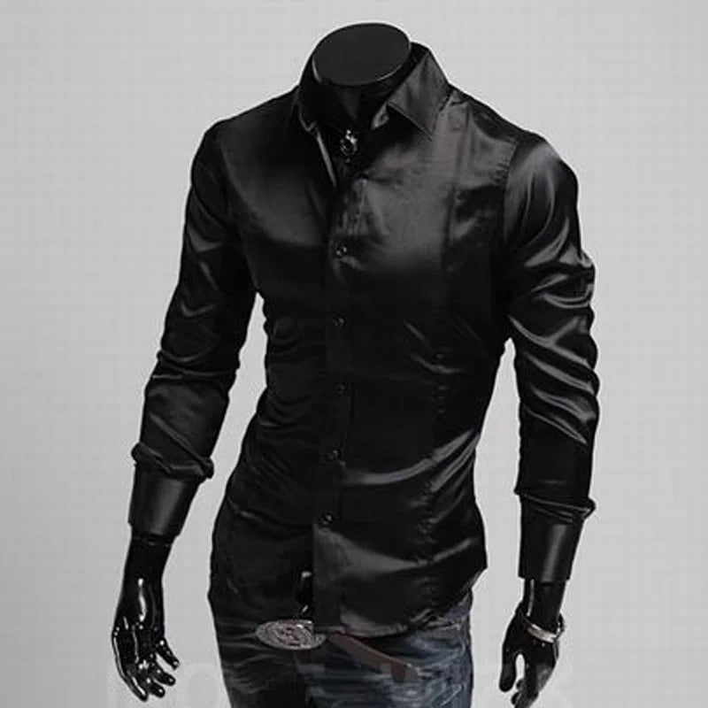 Men’s Long-Sleeve Velour Dress Shirt