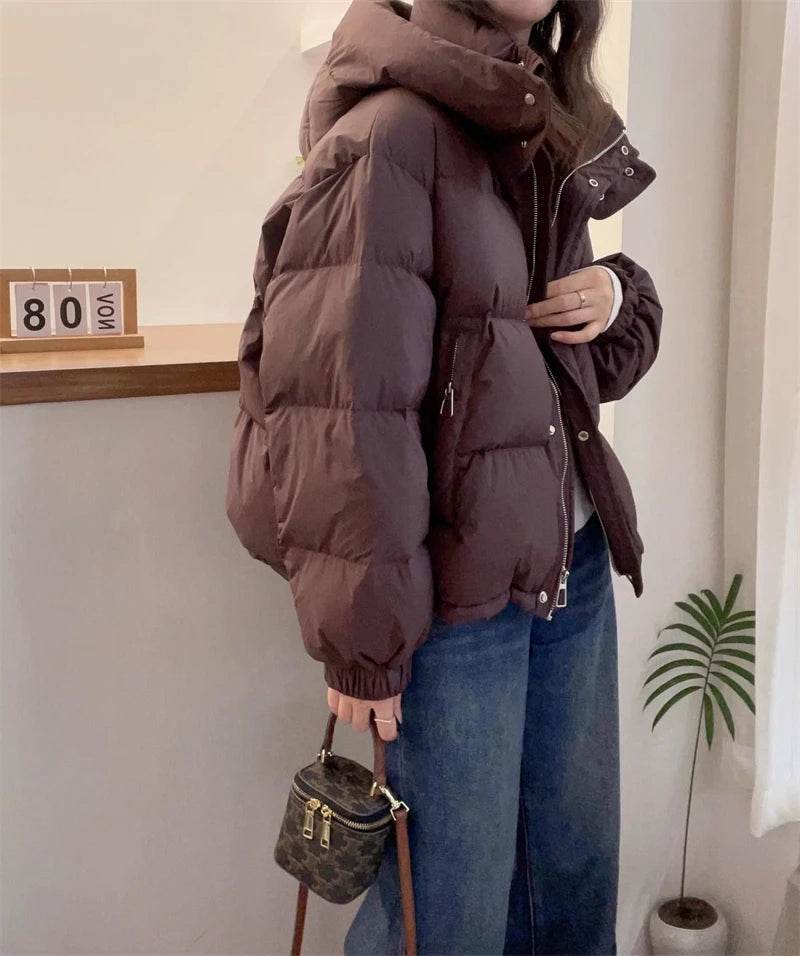Women’s Winter Puffer Jacket – Warm Hooded Zip-Up Parka Coat