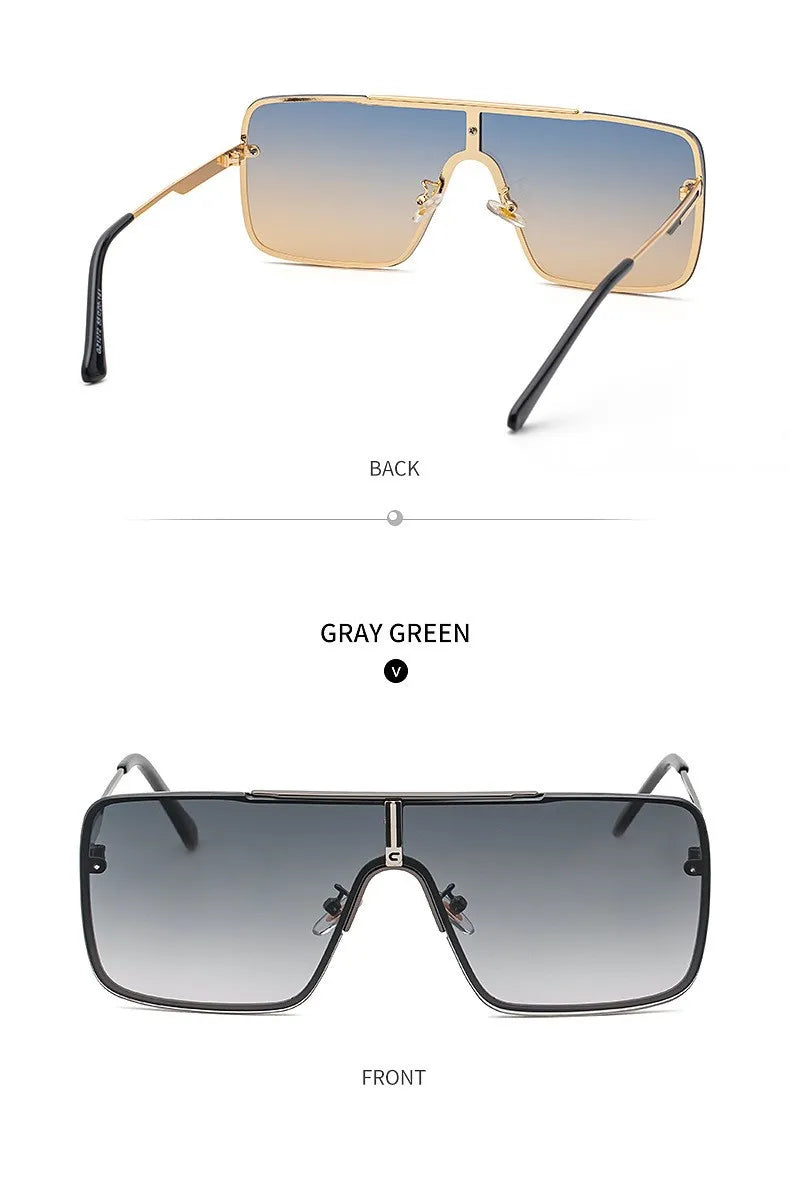 Fashion Oversized Square Sunglasses For Men Big Frame 2026 Luxury Brand Design Metal Frame Sun Glasses Man Retro Shades Eyewear