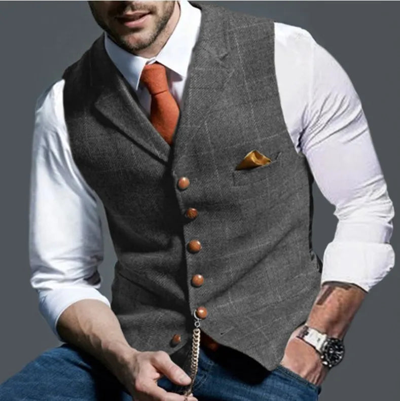 Men’s Formal Slim Fit Vest with Pockets