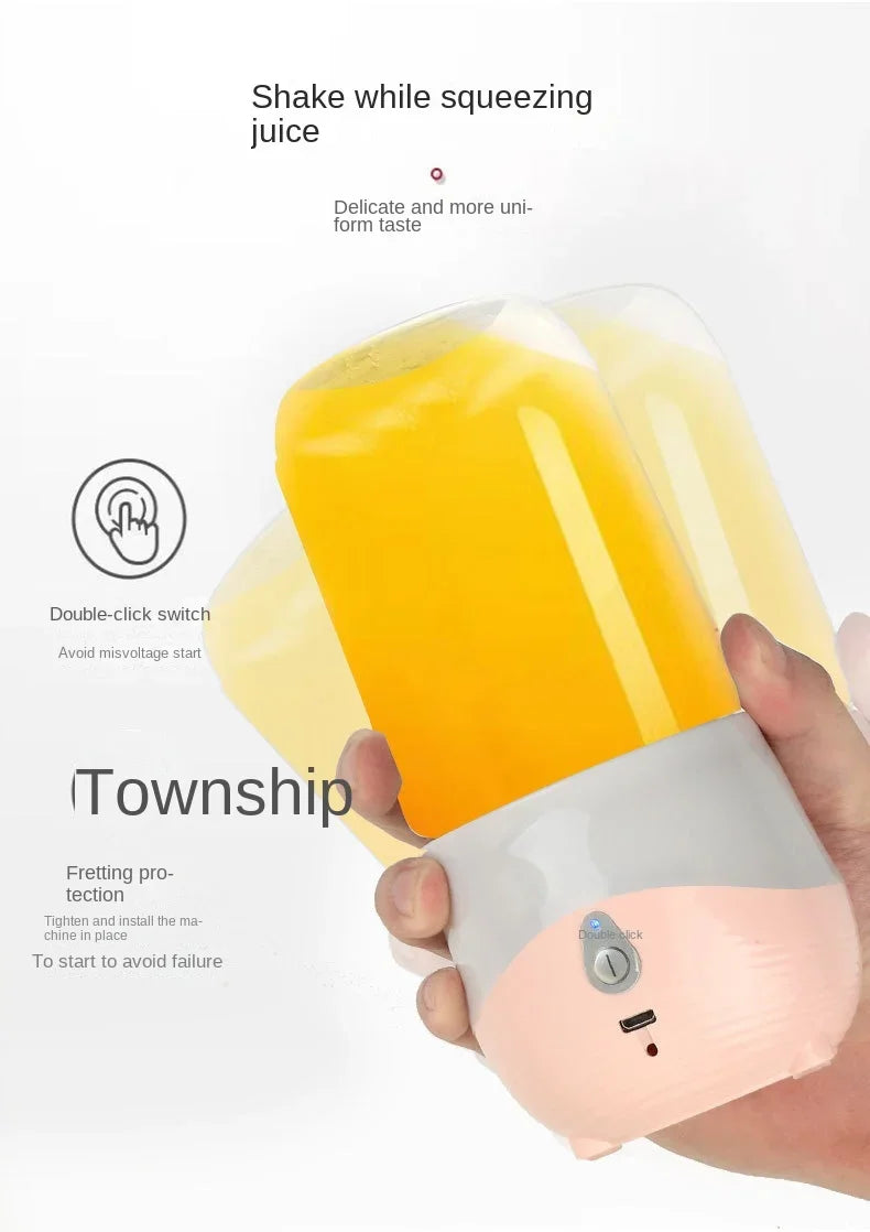 Mini Portable Blender – USB Rechargeable Juice Cup for Smoothies and Fruit Juices