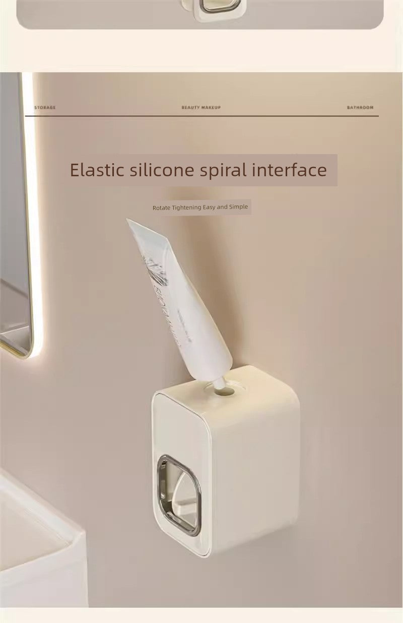 Wall-Mounted Toothbrush Holder with Toothpaste Squeezer | Bathroom Organizer Set