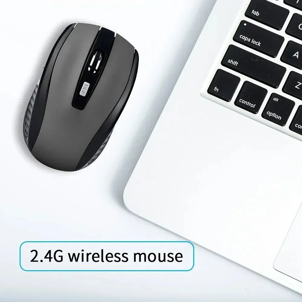 2.4G Wireless Mouse Portable Ergonomics Mouse Mobile Optical Office Mouse for Notebook Laptop MacBook Adjustable 1600DPI Levels
