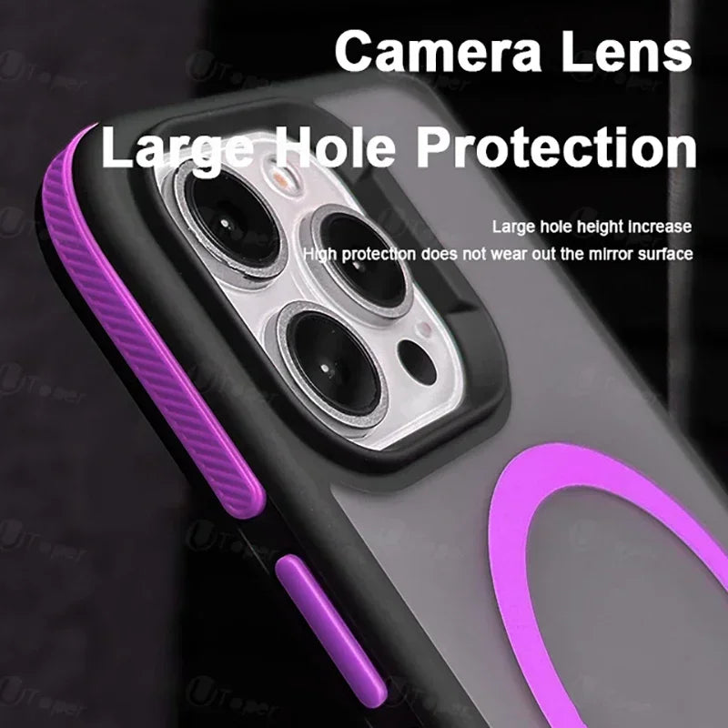 New Bicolor Matte Frosted Magnetic Phone Case For iPhone 17 16 15 14 Plus 13 12 11 Pro Max Translucent Shockproof Hard Cover