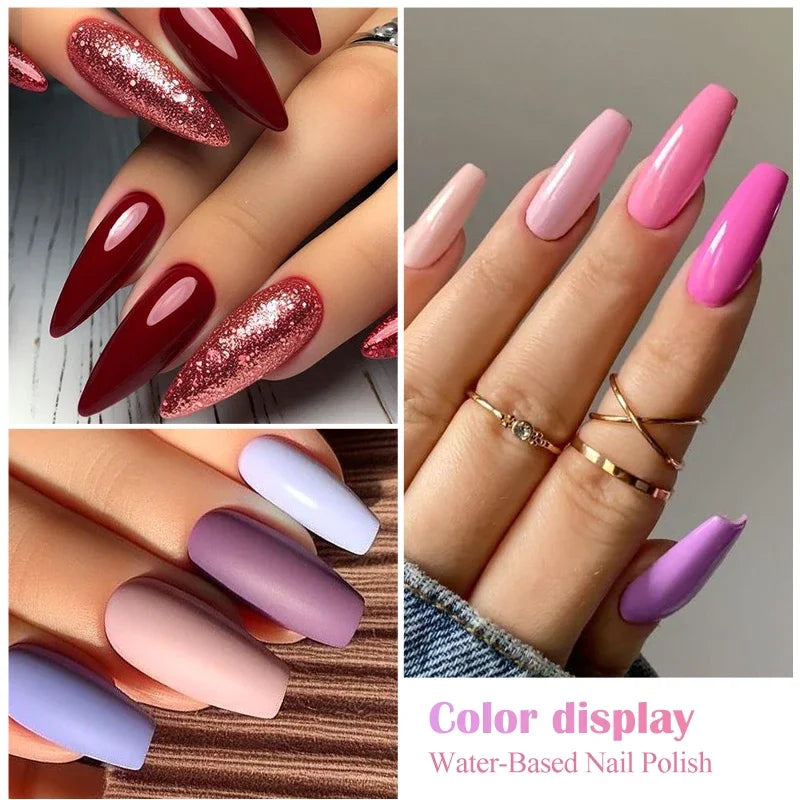 Water-Based Nail Polish 48 Colors Long Lasting Quick Drying No Need of Lamp to Cure Nail Supplies Vernis for Nails Manicure