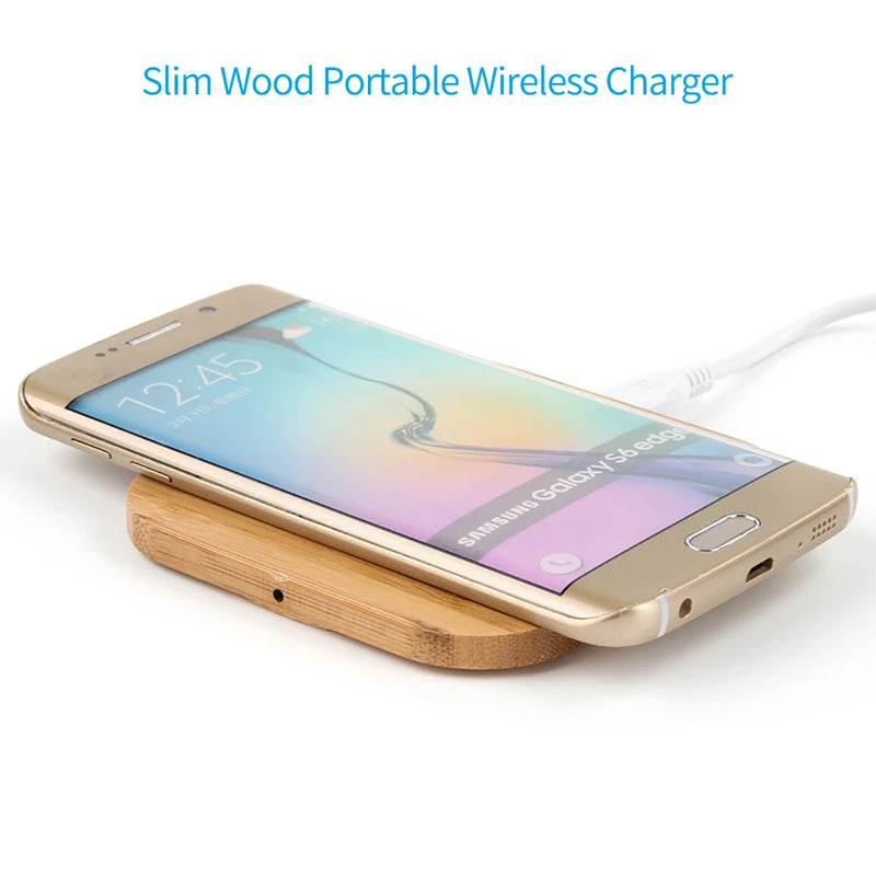 Quick Charge Wood Wireless Charger for Mobile Phone 5W Wooden Wireless Charger USB C Fast Charging Pad Stand without Cable