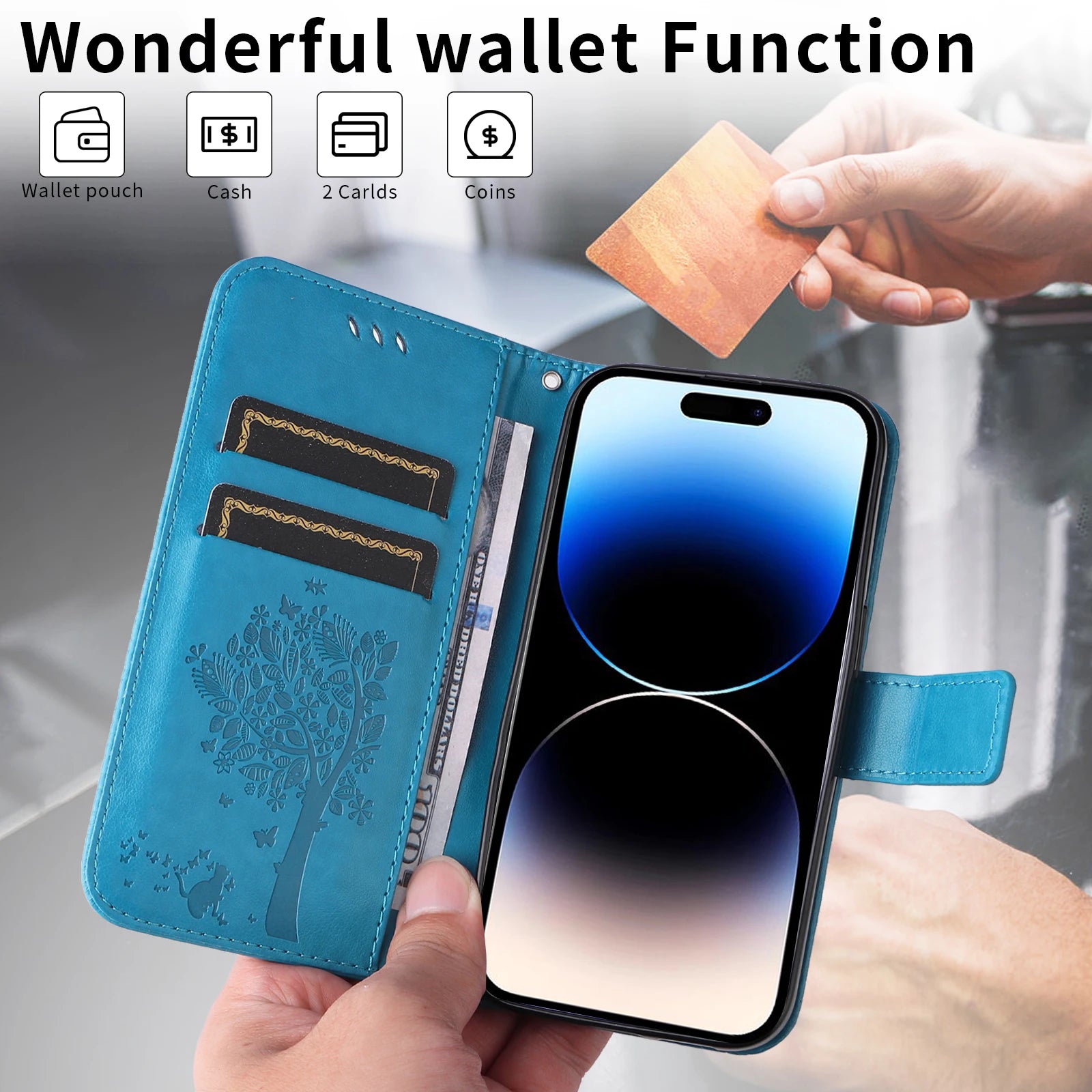 Wallet Card Slot Leather Case For iPhone 15 14 Pro Max 13 12 Mini 11 6 7 8 Plus SE2 SE3 XS X Storage Compartment Phone Cover