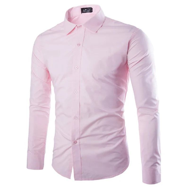 Colors Solid Color Men's Fashionable Candy Color Shirt Men's Casual Long Sleeve Shirt for Men