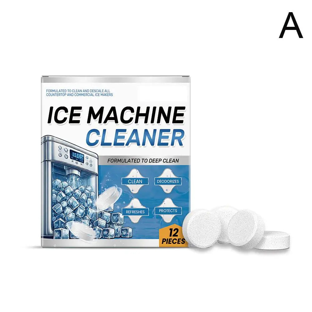 12pcs Ice Machine Cleaning Tablets Home Appliance Care Descaling Deodorizing Prolonging Ice Maker Lifespan Household Tool
