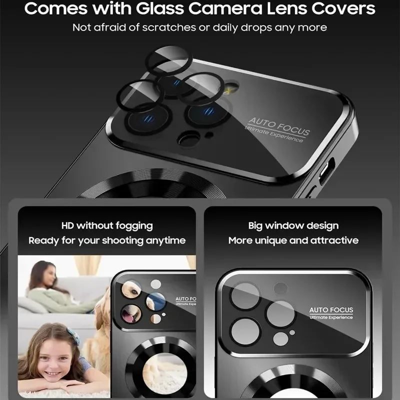 2026 New Titanium Metallic Matte Case For iPhone 17 Air 16 15 14 13 12 11 Pro Max Plus For Magsafe Lens Camera Protection Cover