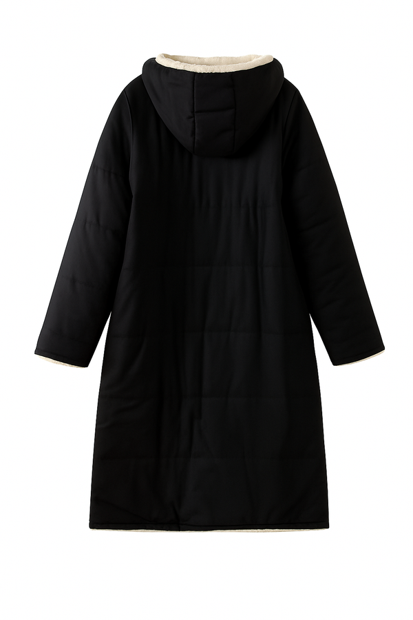 Women’s Winter Lambswool Fleece Parka | Quilted, Hooded, Long Warm Jacke