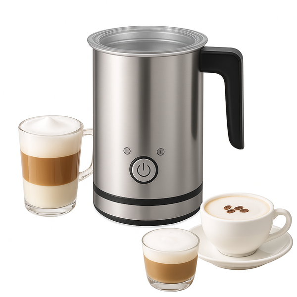 Electric Milk Frother & Steamer – Hot & Cold Foam Maker for Coffee, Latte & Cappuccino, 4-in-1 Stainless Steel Frother”