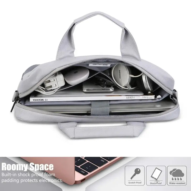 Lightweight 15.6” Water-Resistant Laptop Bag – Shock-Resistant Travel Computer Case