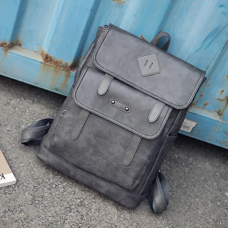 Men's PU Leather Laptop Backpack