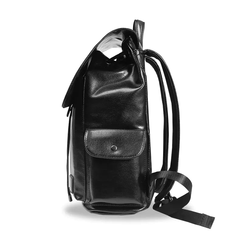 Large Capacity Laptop Travel Backpack – PU Leather Business & School Bag (20–35L)