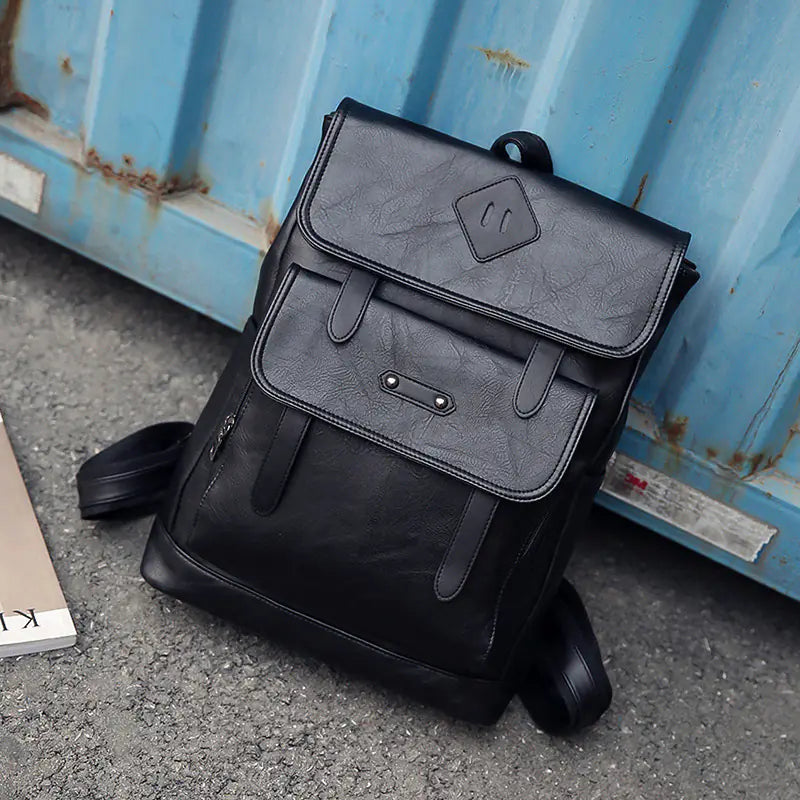 Men's PU Leather Laptop Backpack